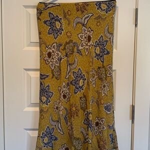 Karen Kane A-Line Skirt in Mustard and Blue Floral